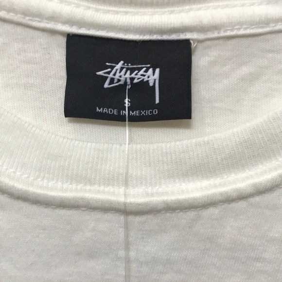 Stussy T -Shirt Multi Sizes off wht pk/gr Logo NWT - Picture 3 of 5